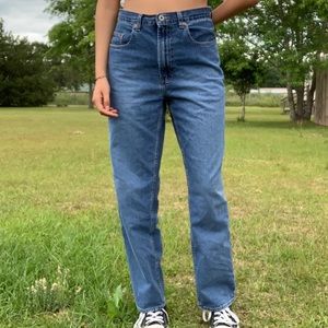High Waisted Medium Wash Blue Denim Jeans